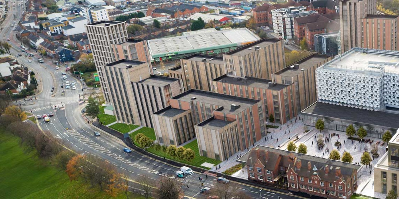 Aerial view of new development Freemens campus.