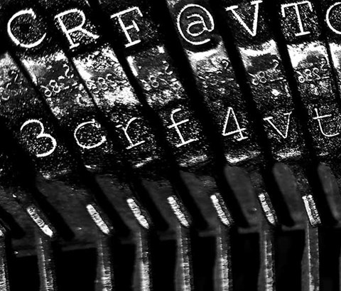 close up of a typewriter