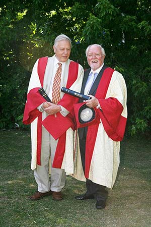 David and Richard Attenborough in ceremonial robes