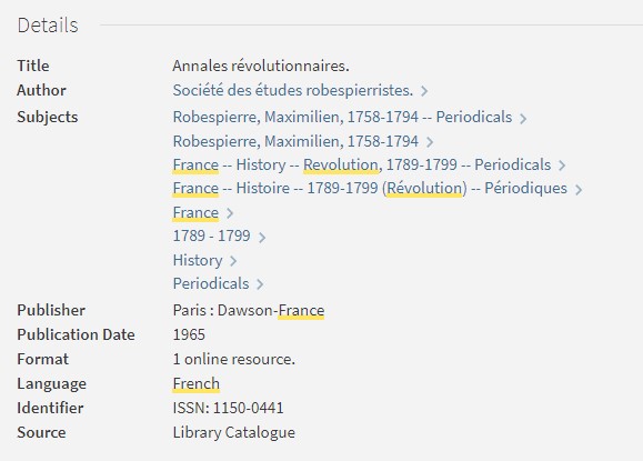 Screenshot of a journal showing an ISSN