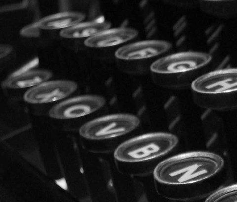 Close up of a typewriter.