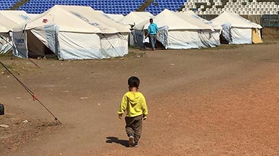 Child in refugee camp
