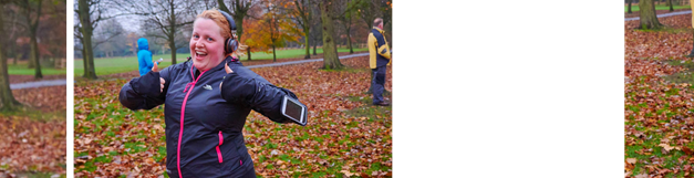 Woman posing for the camera whilst on a park run