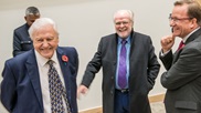 Sir David Attenborough and Michael Attenborough CBE at the opening of the George Davies Centre