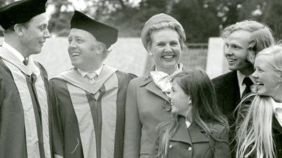 Sir David Attenborough and Lord Richard Attenborough along with the Attenborough family