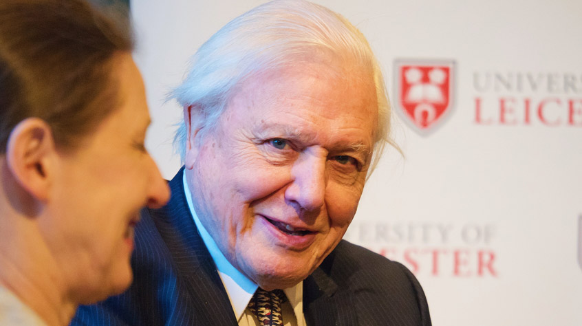 Sir David Attenborough in conversation at the University of Leicester