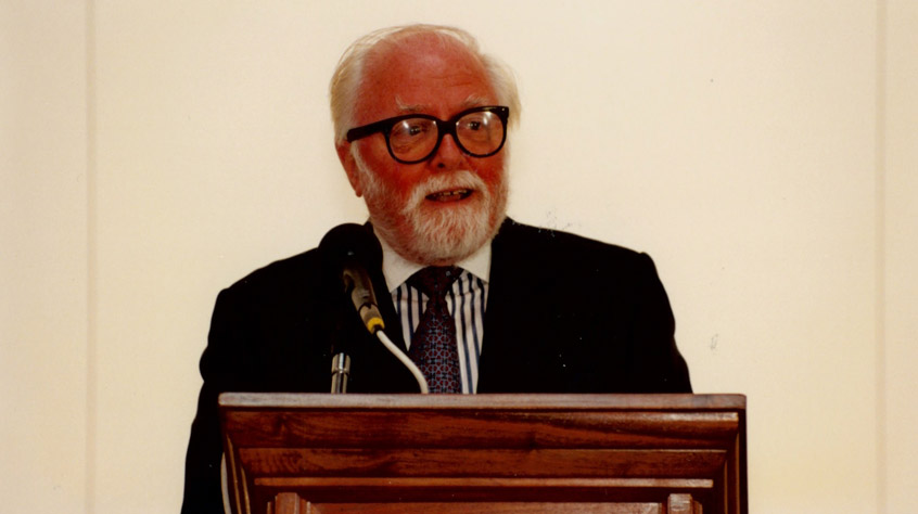 Lord Richard Attenborough speaking at Attenborough Arts