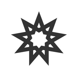 Nine point star. Baha'i religion icon