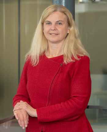 Black and white photo of Professor Sarah Davies