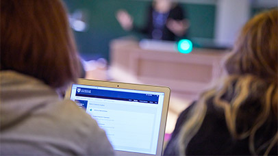 student using a laptop