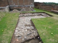 The building in Trench 5 with flagstone floor exposed