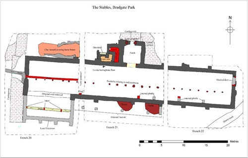 An illustrated plan of the stables