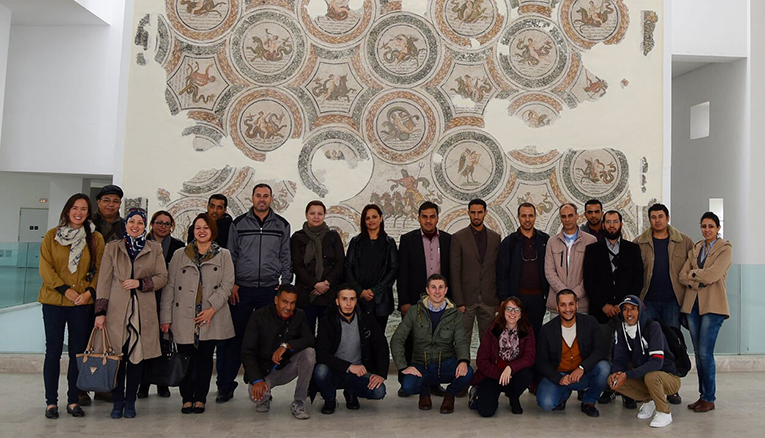 Research participants posing at Bardo National Museum