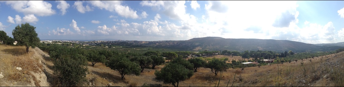 A panorama of the landscape at Knossos