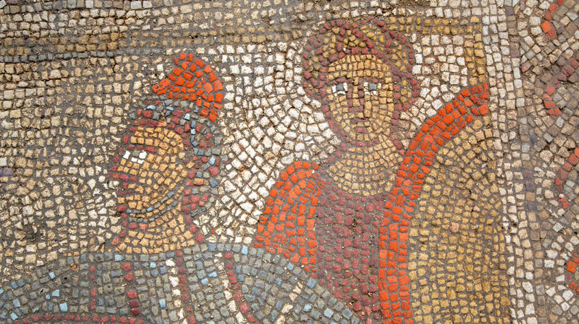 Mosaic of two men standing next to each other