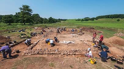 a large dig site in bradgate park