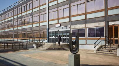 George porter chemistry building exterior, bright sunny day