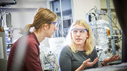 students discussing with each other