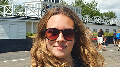 Photograph of Rosie Horwood wearing sunglasses