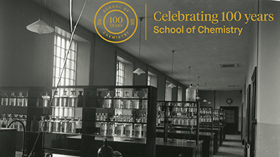 Historic photograph of the original Chemistry laboratory, located in the Fielding Johnson Building at the University of Leicester