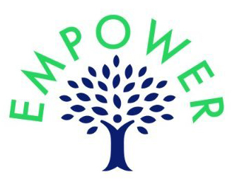 The EMPOWER logo which is a dark blue tree with EMPOWER above it in a light green