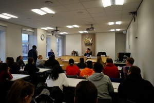 Students in a mock trial