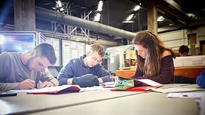 students working together is class