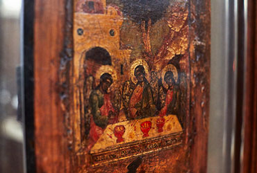 Intricate wood carving of Jesus