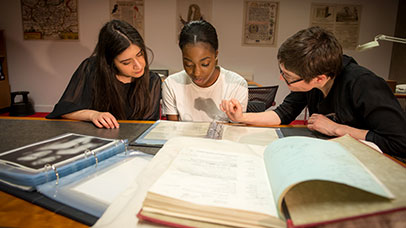 students working together in a study room