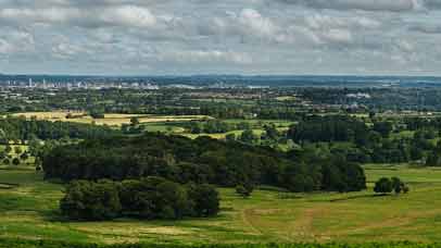 Aerial view of bradgate park in Leicestershire