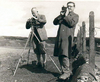 Professor Pat Bryan and Dr Charles Fisher taking photographs