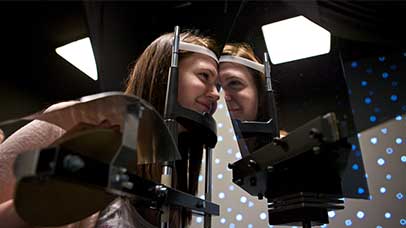 student taking part in research