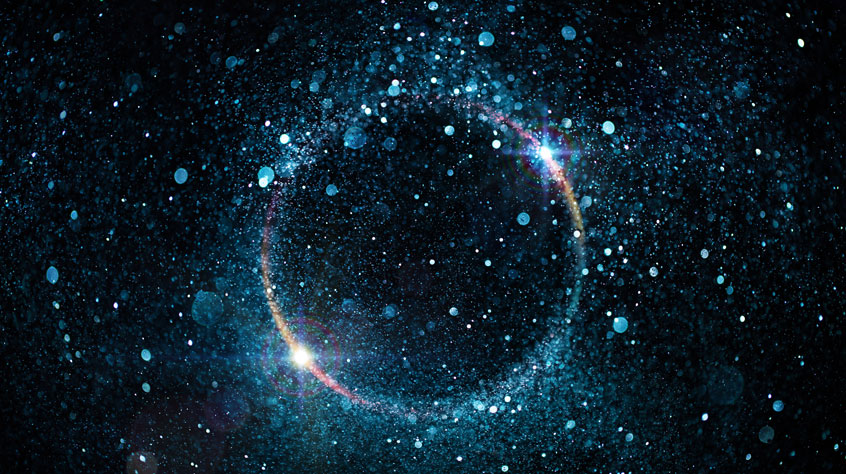 Glitter particles exploding from a circle