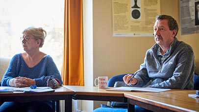 postgraduate students in class