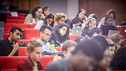 students in a lecture theatre