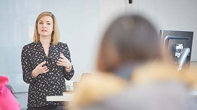 tutor teaching a class