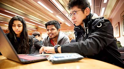 students working together on a pc