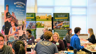 Students at a work placement fair