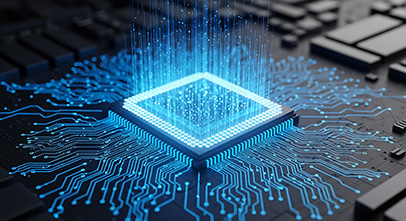 An artistic representation of a supercomputer processor