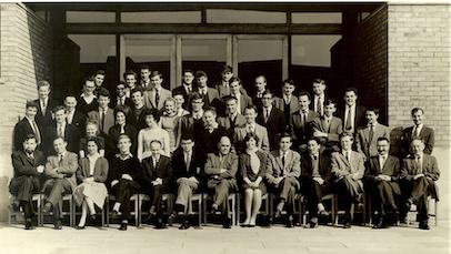 Group photo of the physics department in the 1960s