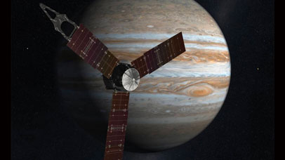 Juno orbiting Jupiter.