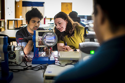 Students studying physics