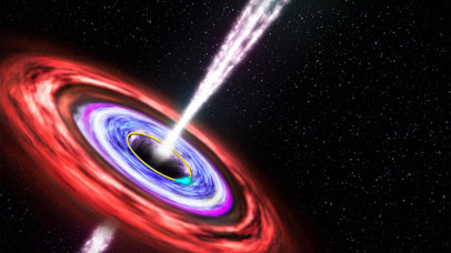 Artists impression of an active galactic nucleus as seen by SWIFT.
