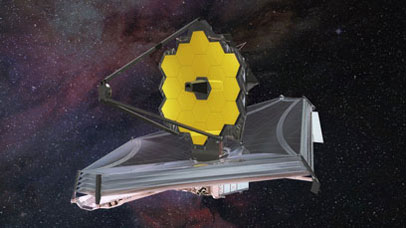 Artists impression of the James Webb Space Telescope.  Credit:  Northrup Grumman.