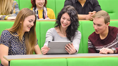 Undergraduate students in a lecture theatre