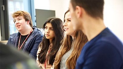 students listening in class