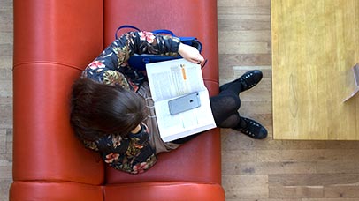 student studying alone