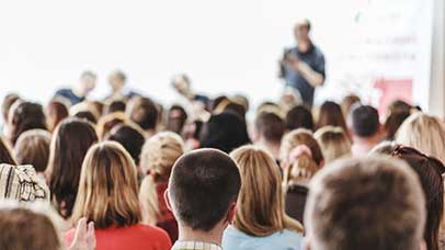 view from the crowd during a seminar