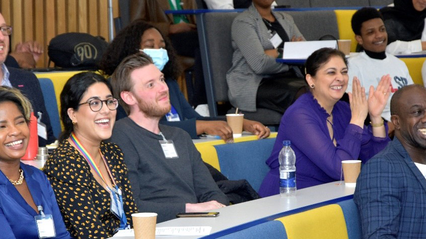 Audience members in the lecture theatre