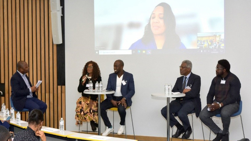 Guest speakers presenting at an event